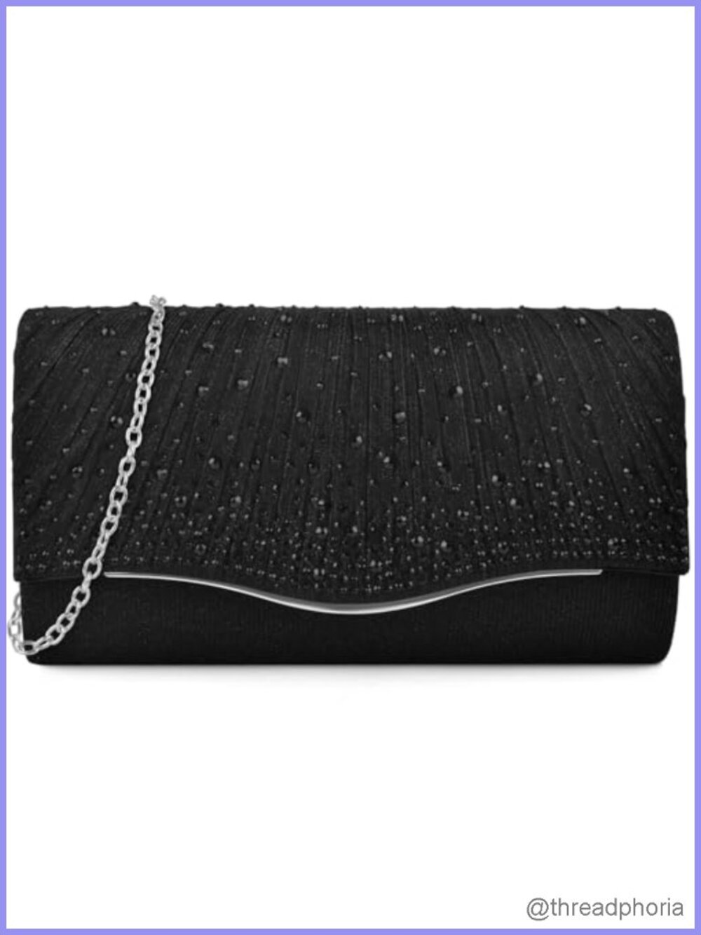 Satin Envelope Clutch Women Rhinestone Formal Evening Bag Shoulder Chain Prom